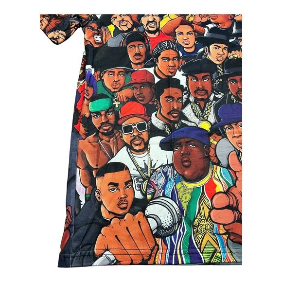 Hip Hop Legends All Over Rapper Print Tee T-Shirt Wu-Tang Snoop Jay-Z - Picture 7 of 7